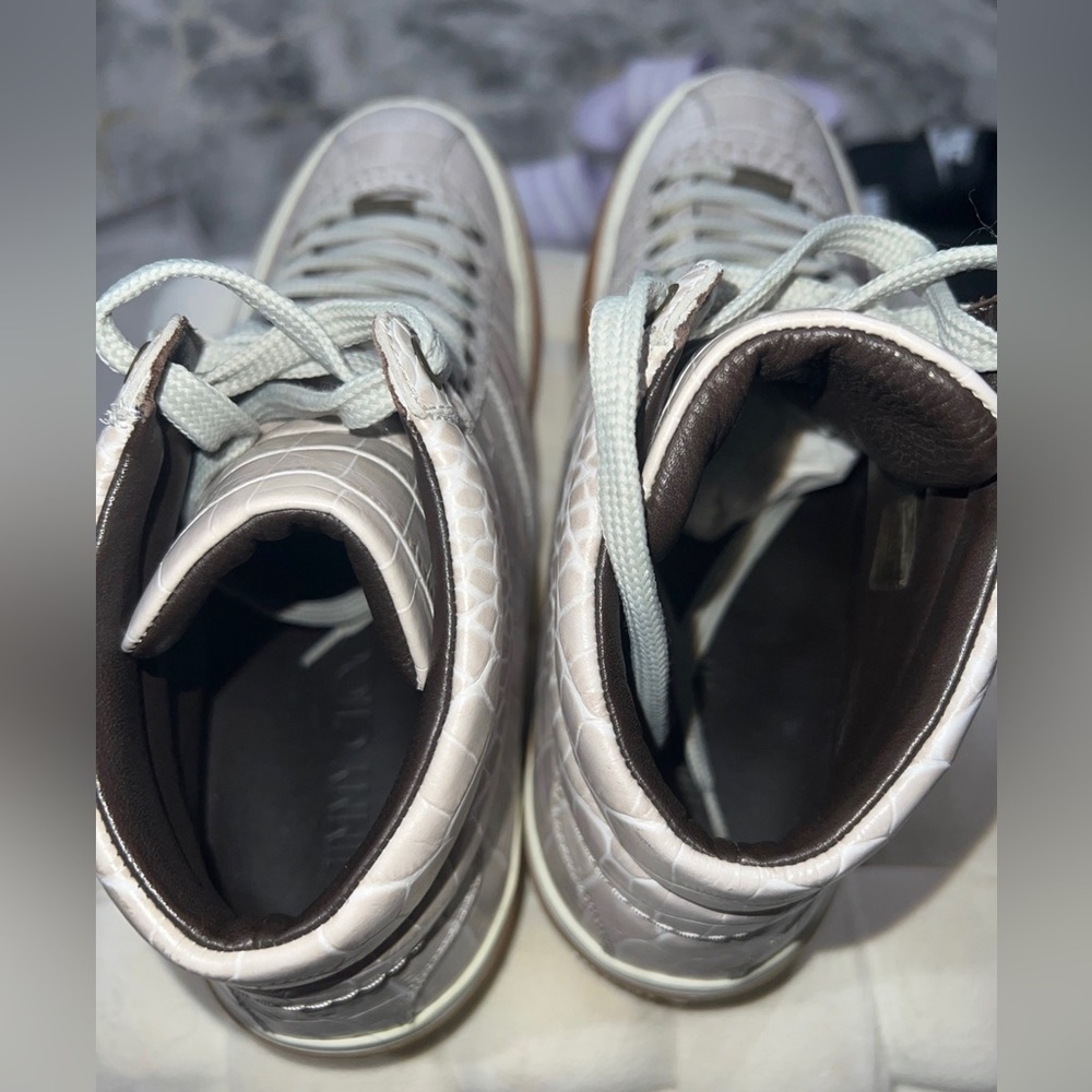 Jimmy Choo Croc-Embossed High-Top Sneakers - Picture 3 of 7